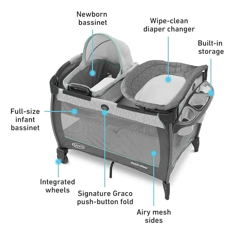 Graco - Pack 'n Play Close2Baby Bassinet Playard, Derby 4 Graco - Pack 'n Play Close2Baby Bassinet Playard, Derby - Image 2