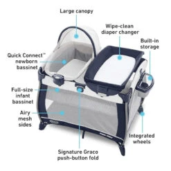 Graco - Pack 'N Play® Quick Connect™ Portable Bassinet, Alex -Macro Baby Store graco pack n play quick connect portable bassinet alex image 6
