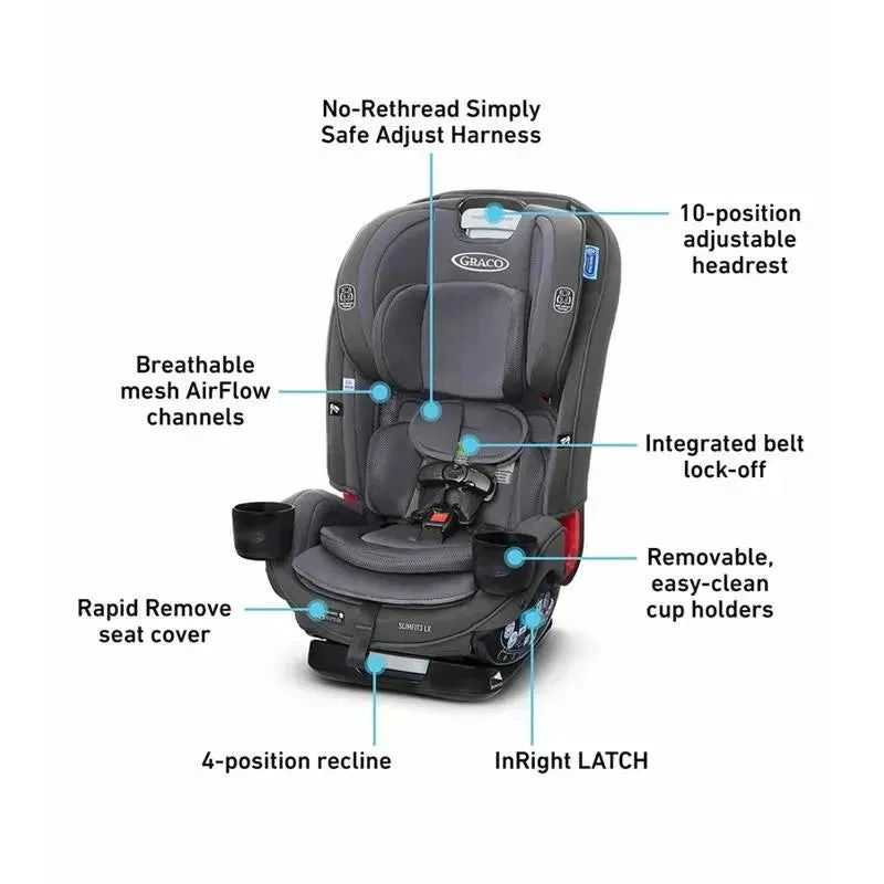Graco - SlimFit3 LX 3-in-1 All-in-One Convertible Car Seat, Kunningham 5 Graco - SlimFit3 LX 3-in-1 All-in-One Convertible Car Seat, Kunningham - Image 3