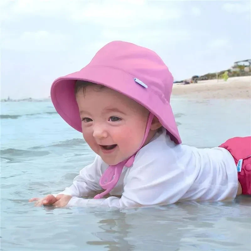 Green Sprouts - Baby Breathable Swim & Sun Bucket Hat, Light Pink 4 Green Sprouts - Baby Breathable Swim & Sun Bucket Hat, Light Pink - Image 2