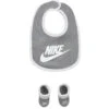 Nike Baby - Core Swoosh Bib & Bootie 2-Piece Hosiery Set, Grey -Macro Baby Store haddad nike core swoosh bib bootie 2 piece hosiery set grey image 1