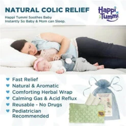 Happi Tummi - Green Colic & Gas Relief Aromatherapy Wrap For Babies 9 Happi Tummi - Green Colic & Gas Relief Aromatherapy Wrap For Babies -Macro Baby Store happi tummi removable waistband green image 3
