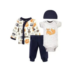 Hudson Baby - 4Pk Baby Boy Preemie Layette Set