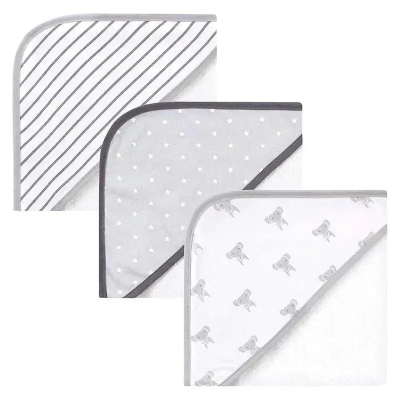 Hudson Baby - Modern Elephant Baby Cotton Rich Hooded Towels 3 Hudson Baby - Modern Elephant Baby Cotton Rich Hooded Towels