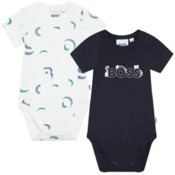 Hugo Boss Baby - 2Pk Baby Body Set, Navy/White