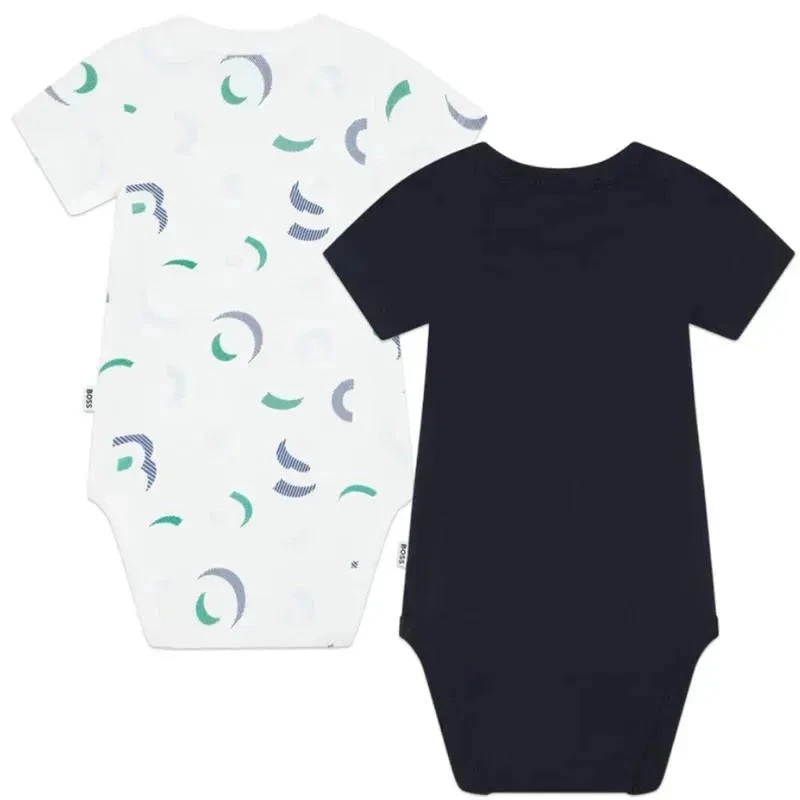 Hugo Boss Baby - 2Pk Baby Body Set, Navy/White 4 Hugo Boss Baby - 2Pk Baby Body Set, Navy/White - Image 2