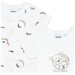 Hugo Boss Baby - 2Pk Baby Onesies, White 9 Hugo Boss Baby - 2Pk Baby Onesies, White -Macro Baby Store hugo boss baby 2pk baby onesies white image 4
