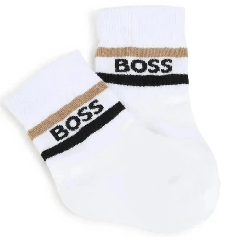 Hugo Boss Baby - 3Pk Socks White & Beige 4 Hugo Boss Baby - 3Pk Socks White & Beige - Image 2