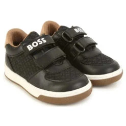 Hugo Boss Baby - Boys Black Tan Velcro Sneaker