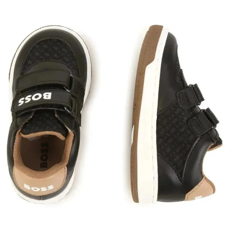 Hugo Boss Baby - Boys Black Tan Velcro Sneaker 4 Hugo Boss Baby - Boys Black Tan Velcro Sneaker - Image 2