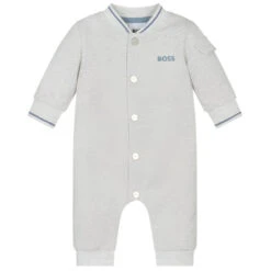 Hugo Boss Baby - Boys Grey Cotton Romper