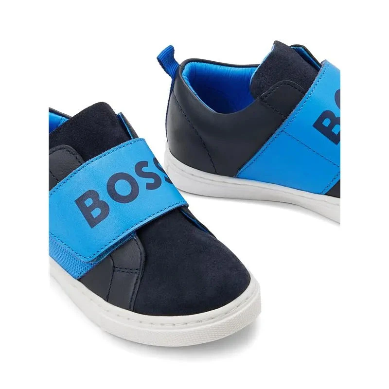 Hugo Boss Baby - Boys Navy Velcro Logo Trainers 5 Hugo Boss Baby - Boys Navy Velcro Logo Trainers - Image 3