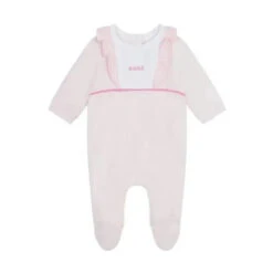 Hugo Boss Baby - Girl Footie Front Ruffle, Pink Pale