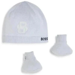 Hugo Boss Baby - Knit Hat & Booties Set, Light Blue