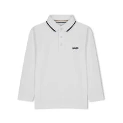 Hugo Boss Baby - Long Sleeve Pique Polo, White