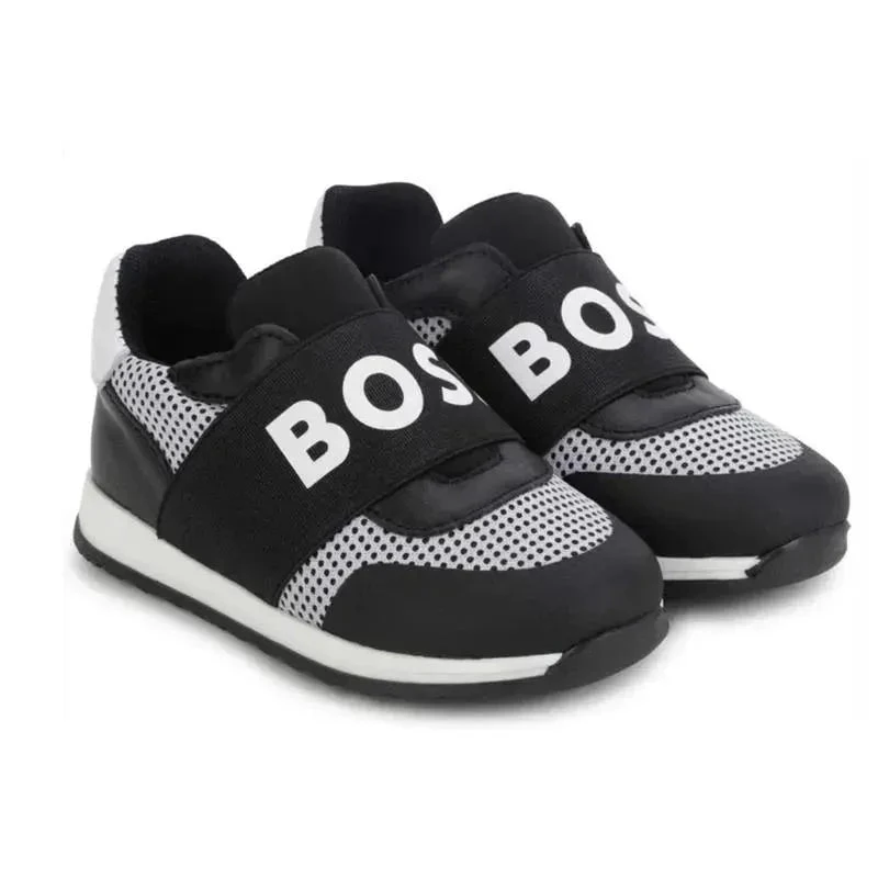 Hugo Boss Baby - Mesh Logo Sneaker Trainers, Black 3 Hugo Boss Baby - Mesh Logo Sneaker Trainers, Black