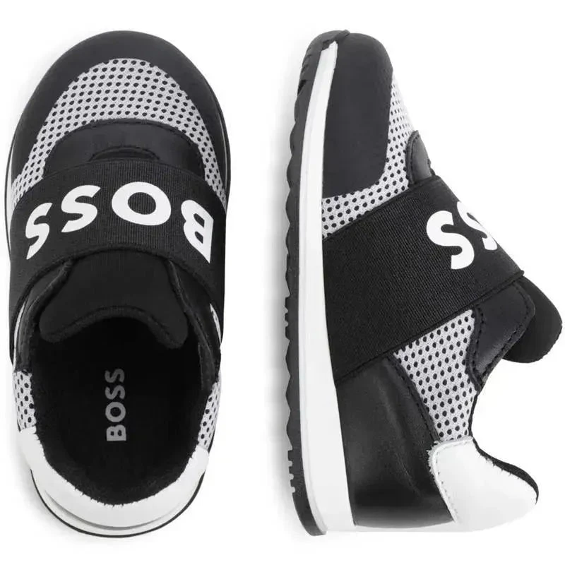 Hugo Boss Baby - Mesh Logo Sneaker Trainers, Black 4 Hugo Boss Baby - Mesh Logo Sneaker Trainers, Black - Image 2