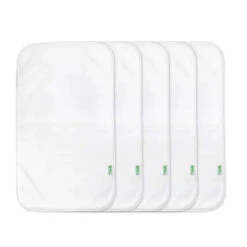 I-Play Green Sprouts 5-Pack Stay-Dry Burp Pads, White
