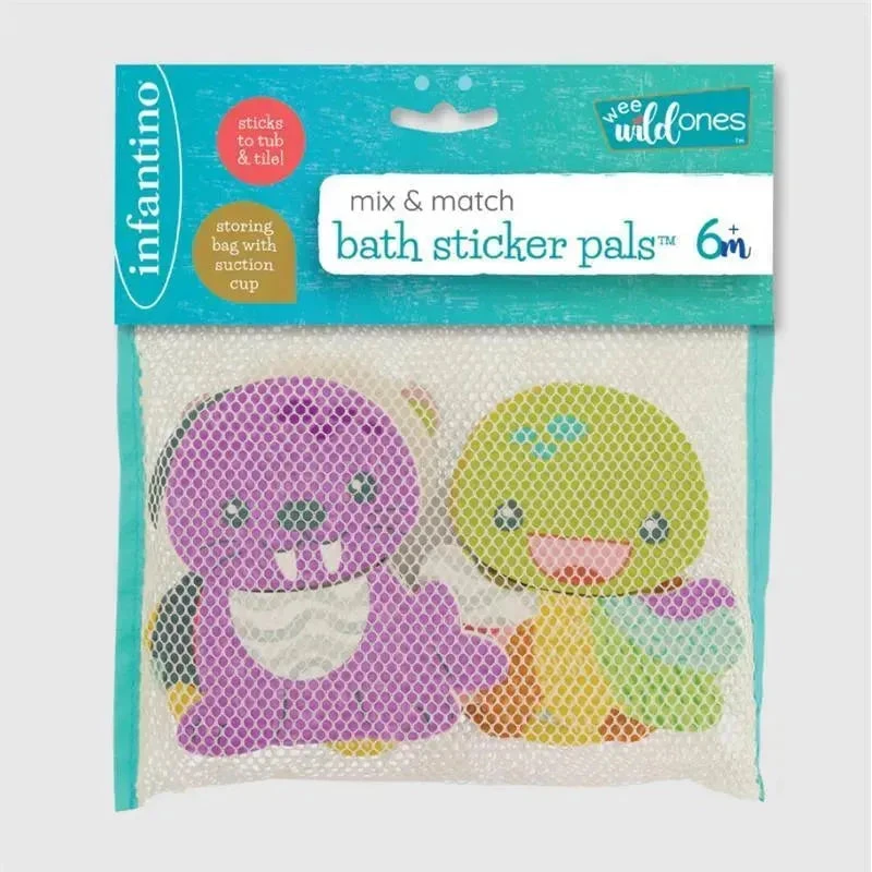 Infantino - Wee Wild Ones Mix & Match Bath Sticker Pals 4 Infantino - Wee Wild Ones Mix & Match Bath Sticker Pals - Image 2