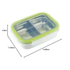 Innobaby - Keepin' Fresh Stainless Steel Divided Bento Snack Box, 11 Oz, Green -Macro Baby Store innobaby keepin fresh stainless steel divided bento snack box 11 oz green image 3