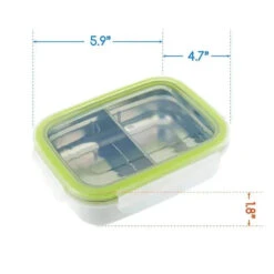 Innobaby - Keepin' Fresh Stainless Steel Divided Bento Snack Box, 11 Oz, Green -Macro Baby Store innobaby keepin fresh stainless steel divided bento snack box 11 oz green image 6