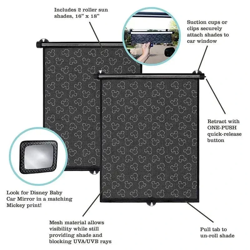 J.L. Childress - 2Pk Disney Baby Pull-Down Car Sun Shade, Mickey 7 J.L. Childress - 2Pk Disney Baby Pull-Down Car Sun Shade, Mickey - Image 5