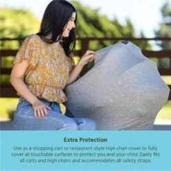 J.L. Childress - 4-in-1 Multi-Use Cover, Stretchy Car Seat Canopy And Privacy Cover, Grey/Gold Stars -Macro Baby Store j l childress 4 in 1 multi use cover stretchy car seat canopy and privacy cover grey gold stars image 6