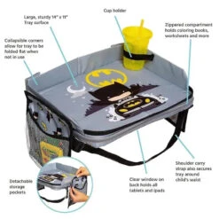 J.L. Childress - DC Comics Batman 3-in-1 Travel Tray, Travel Bag, And Tablet Holder -Macro Baby Store j l childress dc comics batman 3 in 1 travel tray travel bag and tablet holder image 5
