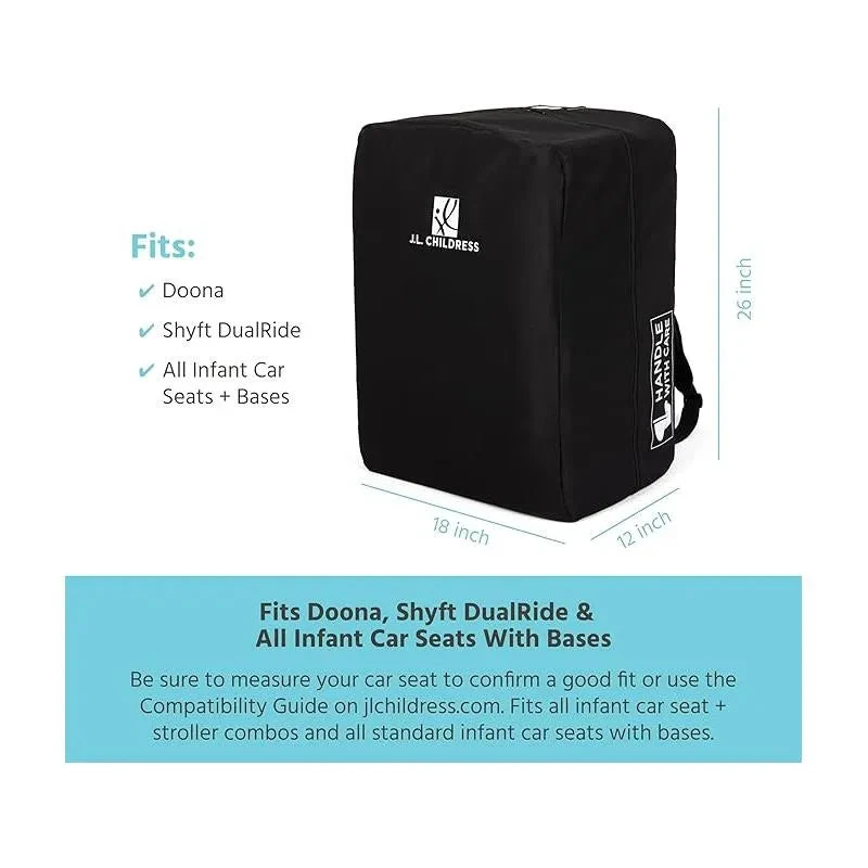 J.L. Childress - Elite Travel Bag For Doona, Unpadded, Black 4 J.L. Childress - Elite Travel Bag For Doona, Unpadded, Black - Image 2