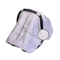 J.L. Childress - Reversible Infant Car Seat Canopy, Shade And Privacy Cover For Baby Girl, Lavender Minnie Mouse