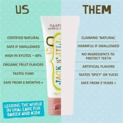 Jack N' Jill - Natural Toothpaste For Babies & Toddlers, Raspberry 1.76 Oz -Macro Baby Store jack n jill natural toothpaste organic raspberry image 4
