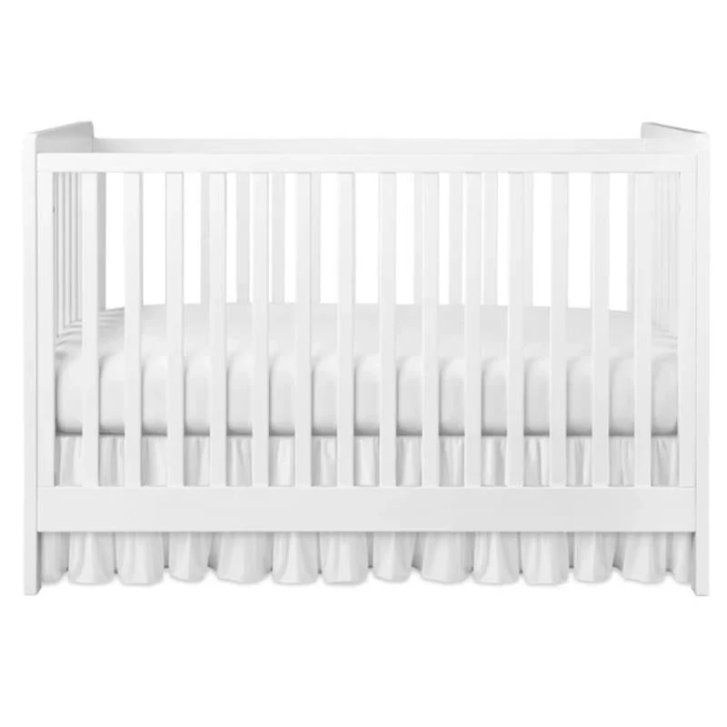 Jlika - Ruffled Crib Skirt For Baby Bed, White 3 Jlika - Ruffled Crib Skirt For Baby Bed, White