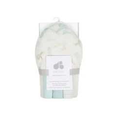 Just Born - 4Pk Hooded Bath Towel & Washcloths Set, Desert Cactus