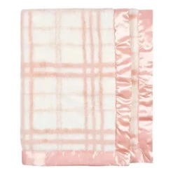 Just Born - Pink Plush Plaid Baby Blanket