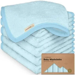Keababies - 6-Pack Baby Wash Cloths, Bravo Blue