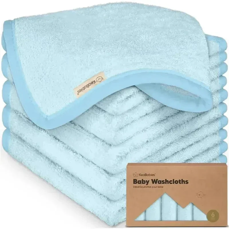 Keababies - 6-Pack Baby Wash Cloths, Bravo Blue 3 Keababies - 6-Pack Baby Wash Cloths, Bravo Blue