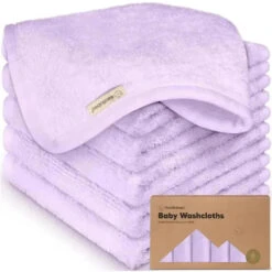 Keababies - 6-Pack Baby Wash Cloths, Soft Lilac