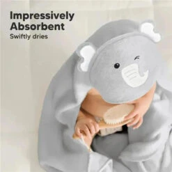 Keababies - Cuddle Baby Hooded Towel, Elephant 14 Keababies - Cuddle Baby Hooded Towel, Elephant -Macro Baby Store keababies cuddle baby hooded towel elephant image 4