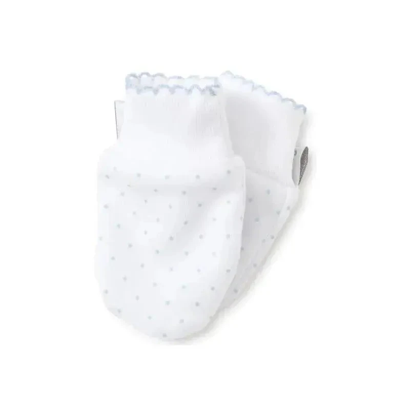 Kissy Kissy - Baby Boy Dots Print Mittens, White/Light Blue 4 Kissy Kissy - Baby Boy Dots Print Mittens, White/Light Blue - Image 2
