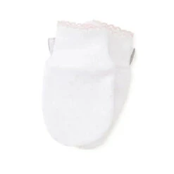Kissy Kissy - New Dots Print Mitts, White/Pink
