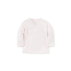 Kissy Kissy Pointelle Long Sleeve Cross Tee, Pink