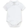 Kissy Kissy - Baby Boy Short Sleeve Bodysuit With Collar, White -Macro Baby Store kissy kissy short sleeve bodysuit w collar white image 1