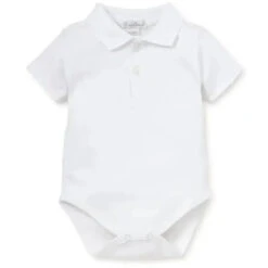 Kissy Kissy - Baby Boy Short Sleeve Bodysuit With Collar, White