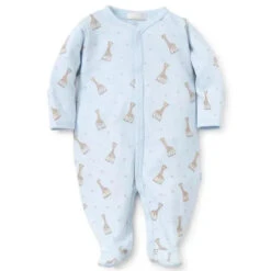 Kissy Kissy - Sophie La Girafe Print Footie, Light Blue