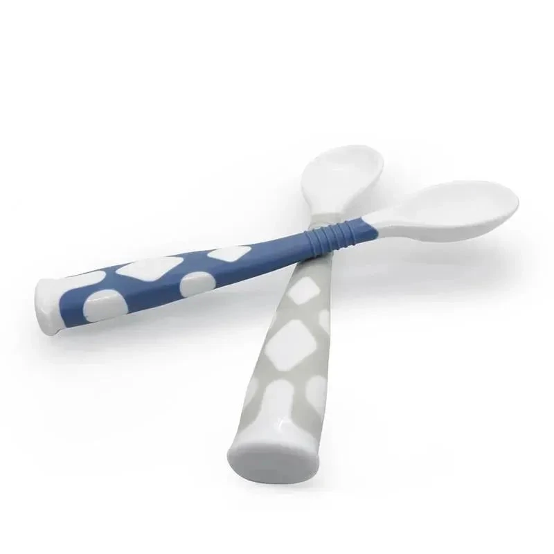 Kushies Silibend Bendable Spoon 2-Pack (Blue/Grey) 5 Kushies Silibend Bendable Spoon 2-Pack (Blue/Grey) - Image 3