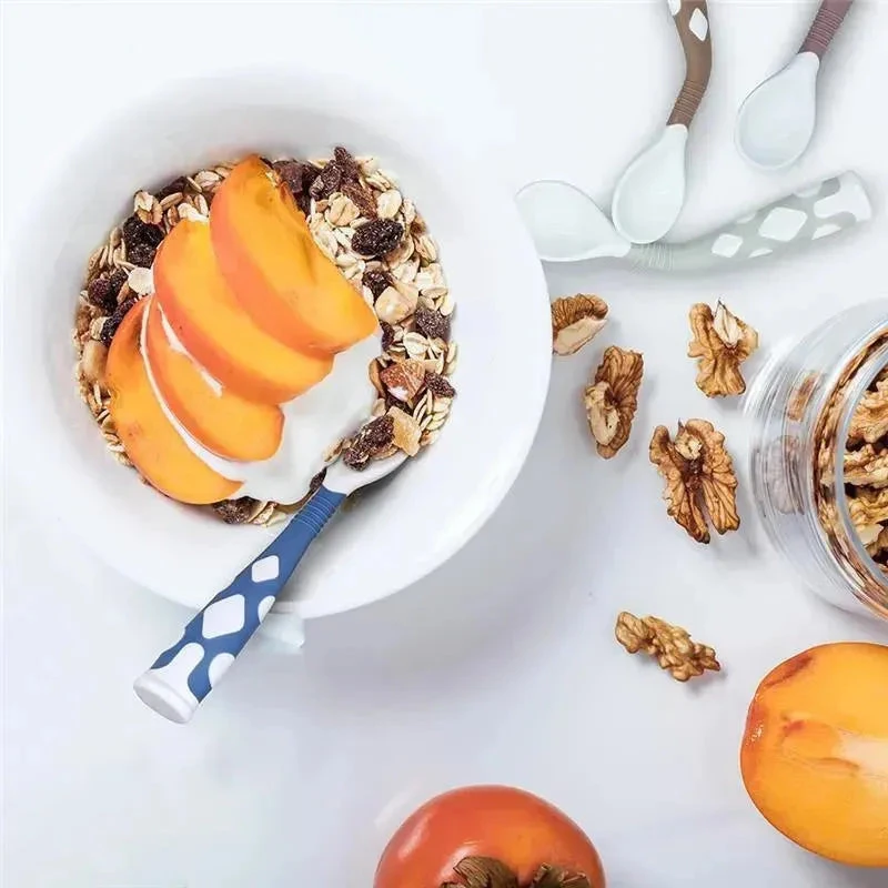 Kushies Silibend Bendable Spoon 2-Pack (Blue/Grey) 6 Kushies Silibend Bendable Spoon 2-Pack (Blue/Grey) - Image 4