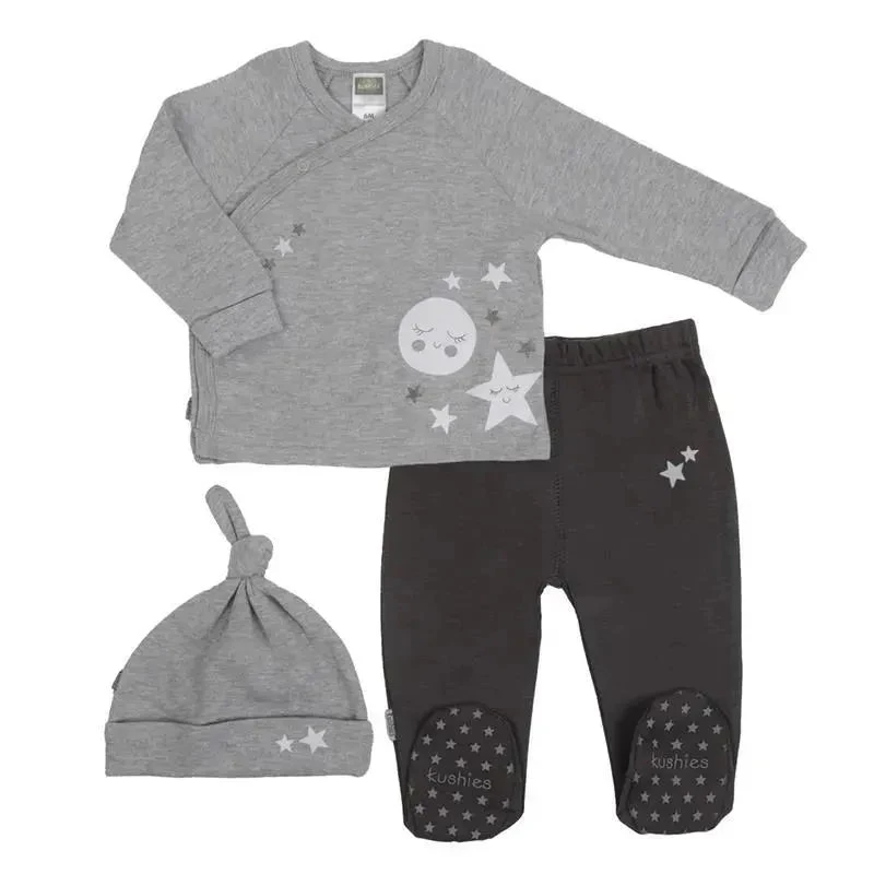Kushies - Take Me Home Wrap, Pant And Hat Set Grey 3 Kushies - Take Me Home Wrap, Pant And Hat Set Grey