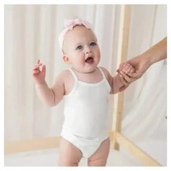 Kyte Baby - Baby Spaghetti Strap Body Leotard In Cloud