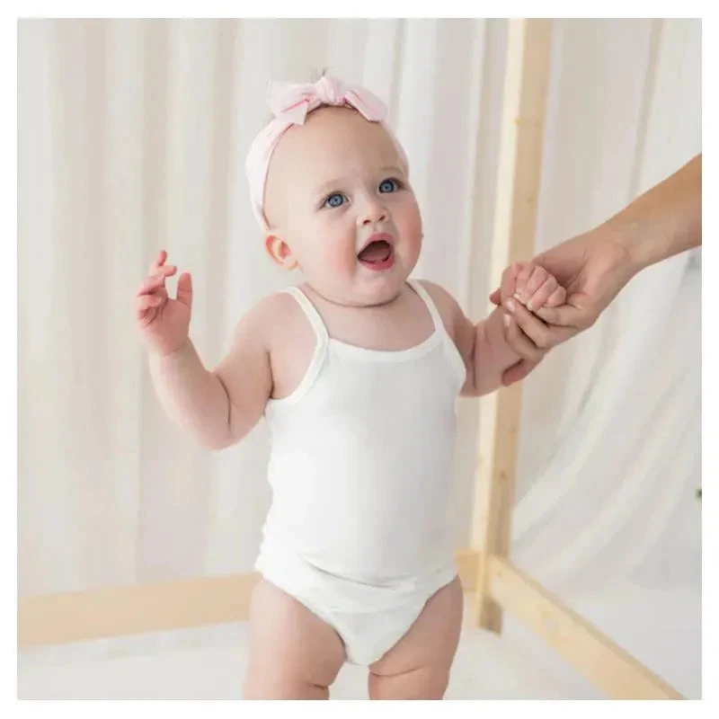 Kyte Baby - Baby Spaghetti Strap Body Leotard In Cloud 3 Kyte Baby - Baby Spaghetti Strap Body Leotard In Cloud