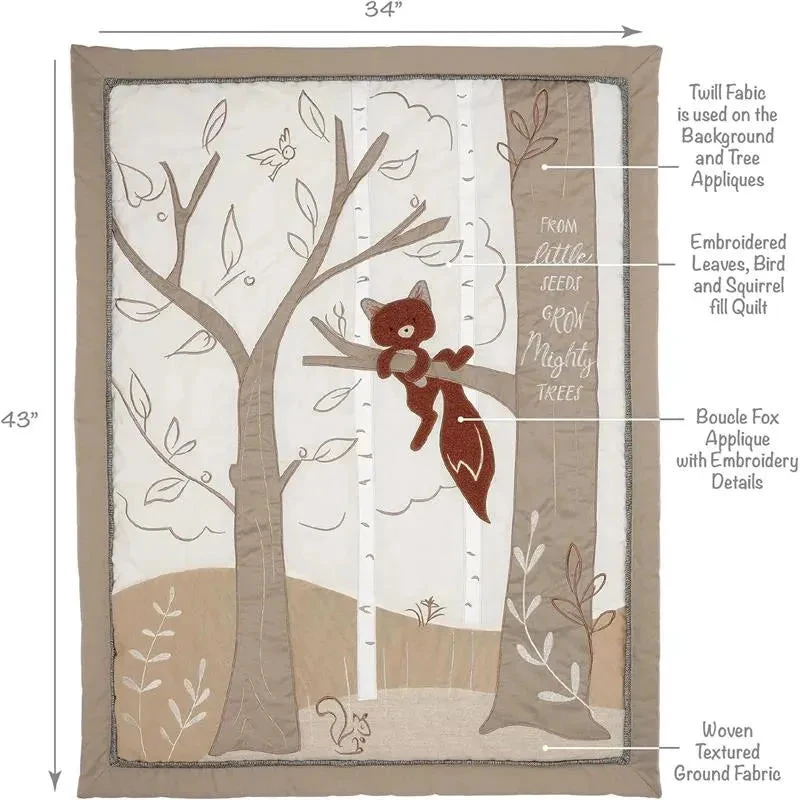 Lambs & Ivy - 3-Piece Bedding Set, Treetop Fox Woodland Tree 7 Lambs & Ivy - 3-Piece Bedding Set, Treetop Fox Woodland Tree - Image 5